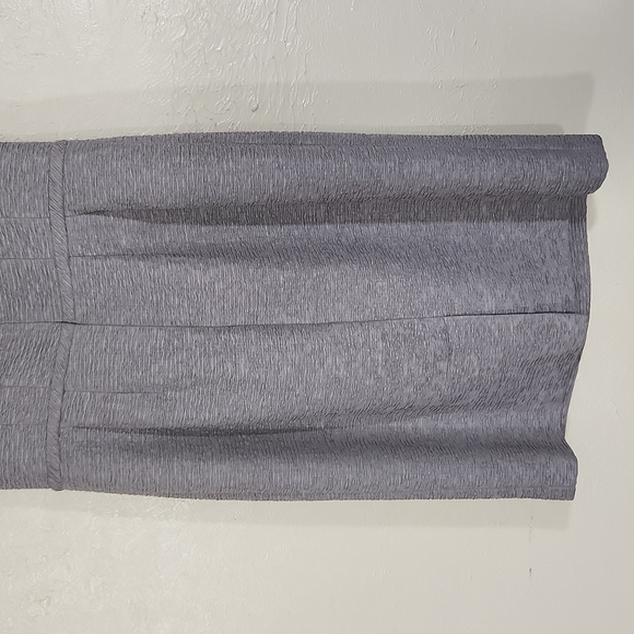 Adrianna Papell Grey Pleated Shift Dress with Rosette SZ 10 - Picture 6 of 9